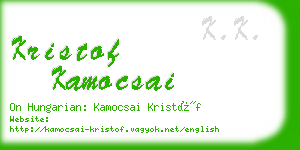 kristof kamocsai business card